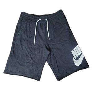 Nike Men's M Black Sweat Short Logo Swoosh Elastic Waist Stretch Pockets Comfort